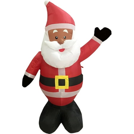 Nicky Bigs Novelties Black African American Santa Claus 4' Inflatable Airblown Christmas Yard Decor