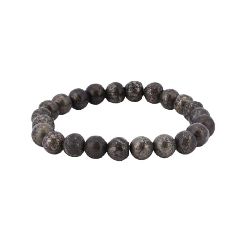 Seven Chakra Pyrite Bracelet for Men & Women, Natural Crystal Beads Stretch Bracelet for Wealth, Protection & Chakra Balancing, 21.8 cm Spiritual Healing Meditation Jewelry``