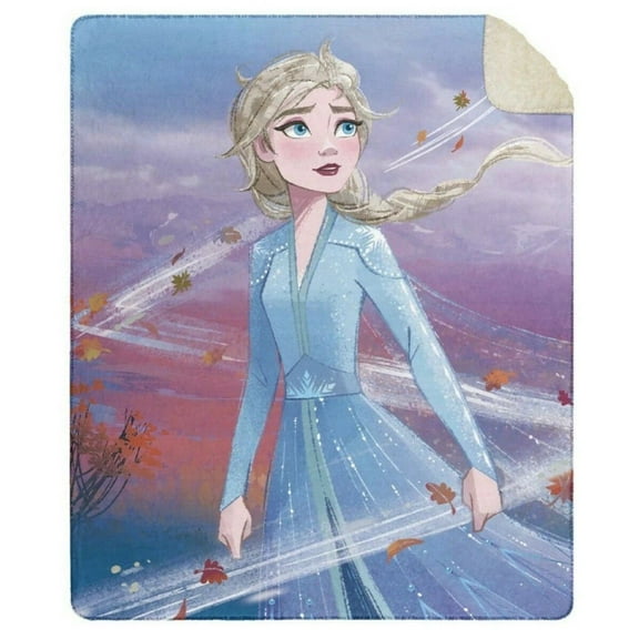 Disney's Frozen A3907i 2 Plush Kids Blue Throw 46 x 60 Elsa & Anna
