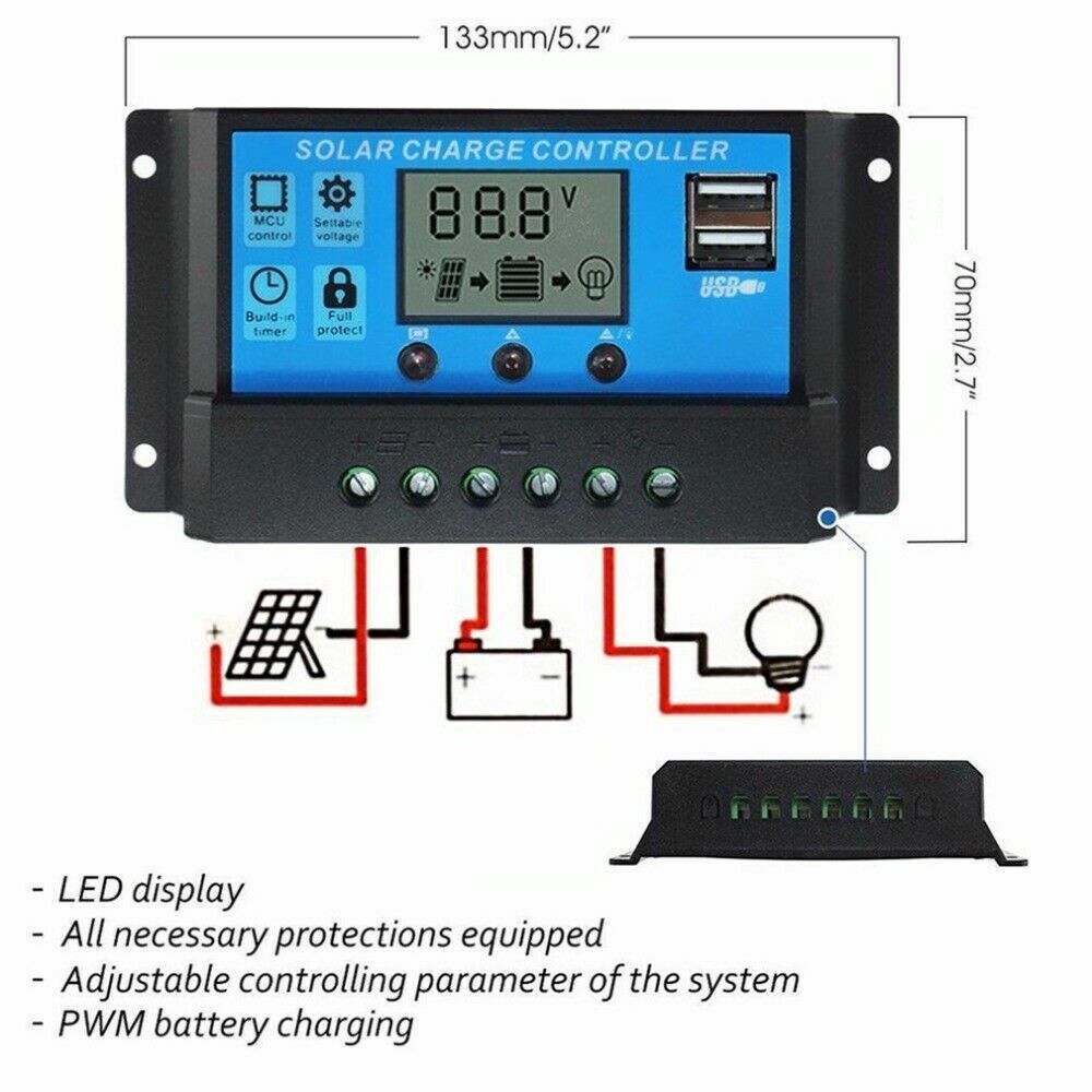 6000W Full Complete Solar Panel + Power Generator Home RV Off-Grid Solar Kit US