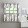 thumbnail image 2 of Pioneer Kitchen Curtains and Valance Set 24 Inch Tier Floral Flowers Curtains Small Drapes for Cafe Living Room Bathroom Farmhouse 3 Pieces Set Rod Pocket, 2 of 6