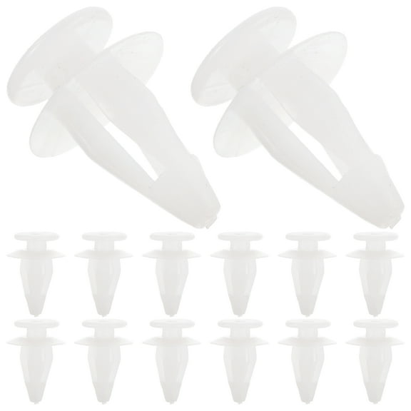 KAKOWELY 50Pcs Automotive Clips and Fasteners White Plastic Bumper Retainer Clips for Car Accessories 1.4X0.55X0.55in