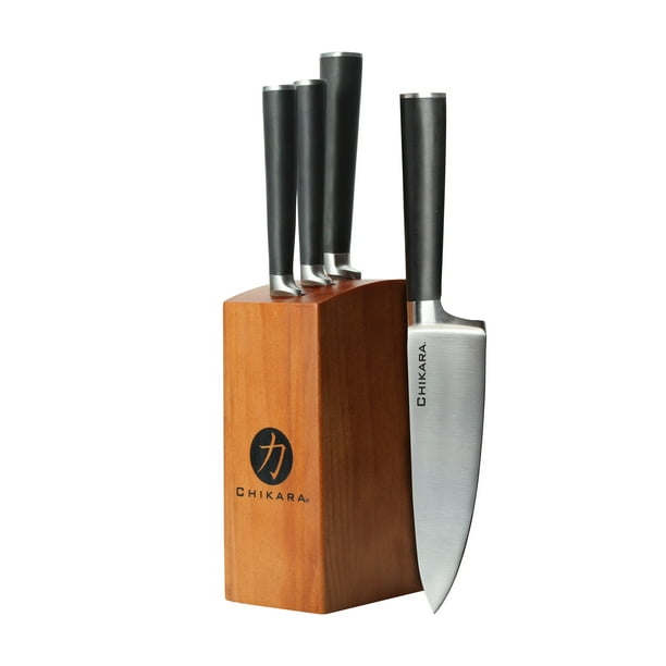 Ginsu Gourmet Chikara Series 5Piece Japanese Steel Knife Set Cutlery Set with 420J