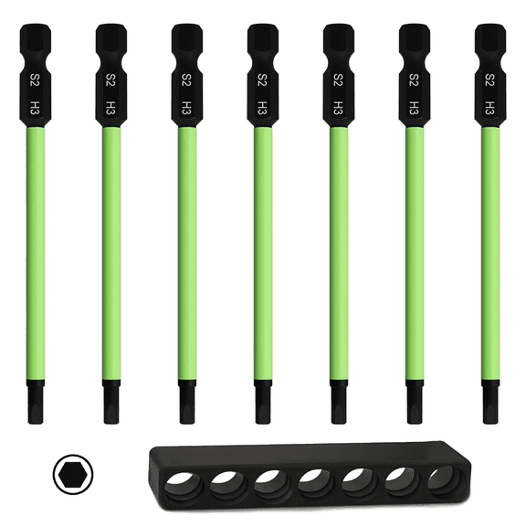 7Pcs Allen Wrench Drill Bits, 1/4" Magnetic Hex Key Drill Bit 3.94" Long Magnetic Tips Screwdriver Socket Bit Set