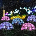 thumbnail image 4 of Jinsinto Motion Sensor Outdoor Lamp, LED Solar Lamp, Simulated Artificial Flowers Embroidery Waterproof Outdoor Flowers Garden Lawn Post Lamp (Color: Blue), 4 of 5