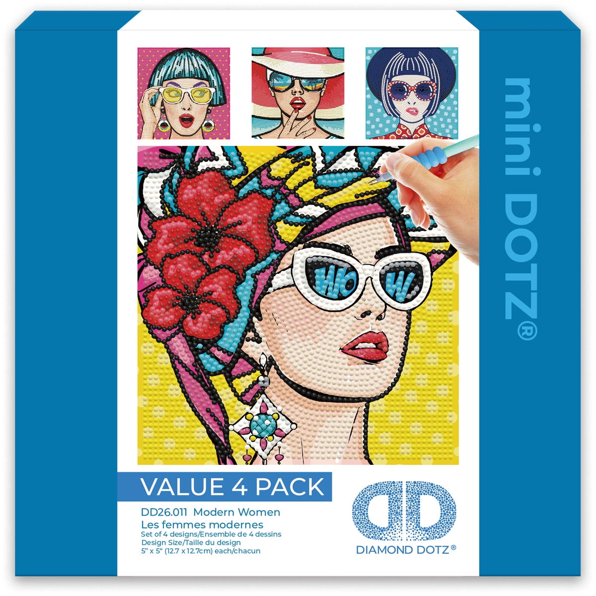 Diamond Dotz Mini Modern Women Diamond Painting Kits for Adults - Fashion Diamond Art Kits a Relaxing Creative Craft Kit with Dotz Gems 5x5