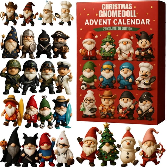 Christmas Gnome Doll Advent Calendar 2025 – 24 Days of Handmade Gnome Ornaments, Fun Holiday Countdown Decor, Perfect Collectible Christmas Gift for Families & Kids
