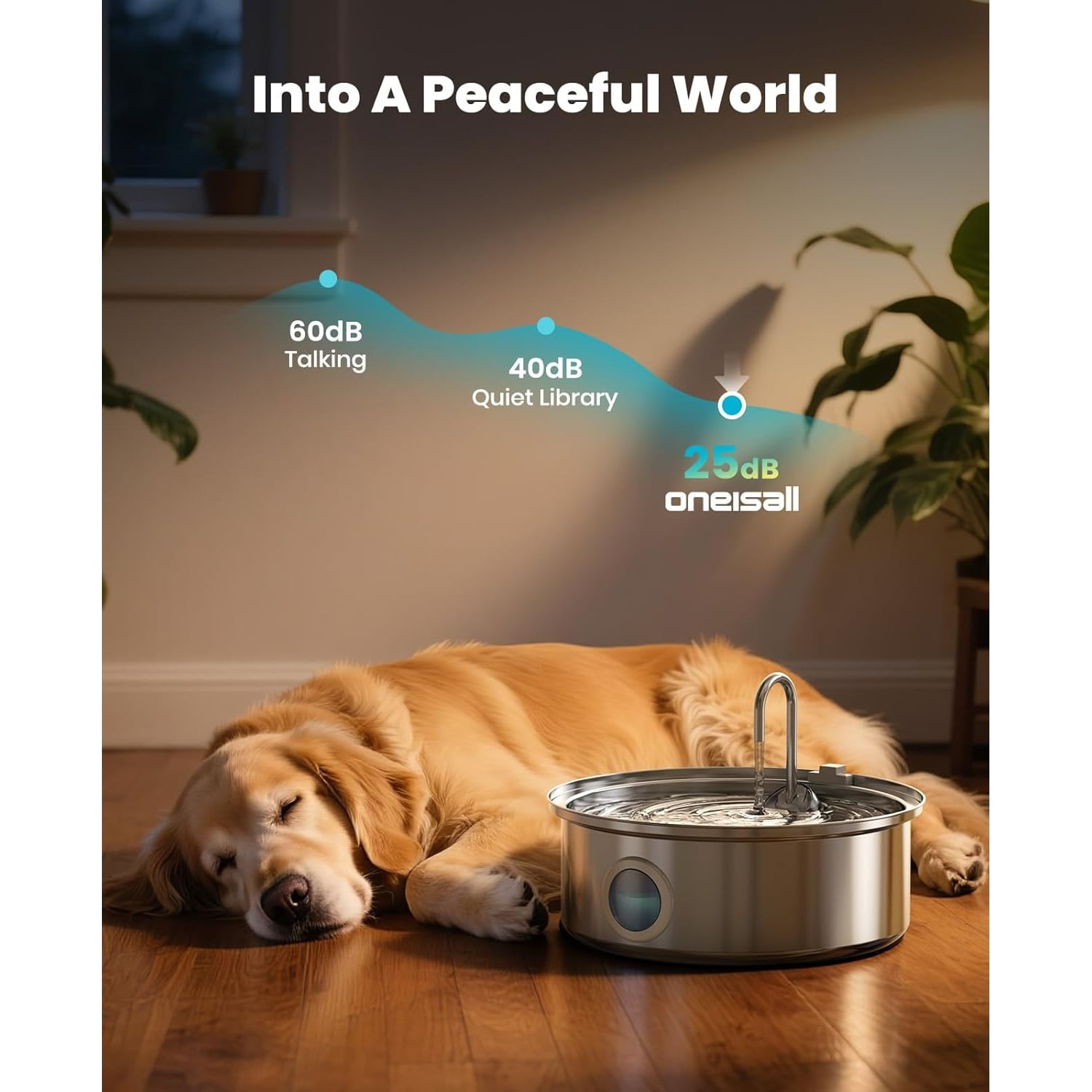 Dog Water Fountain, 7L/230oz/1.8G Quiet Dog Fountain Water Bowl, Stainless Steel Dog Water Fountain with Visual Water Level&Triple Filtration for Large Medium Small Breed Dogs Pets