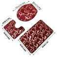 thumbnail image 3 of Bathroom Rug Set Of 3 Bath Mat Toilet Mat Soft Absorbent Thick Rug Non-Slip Backing Washable (Red), 3 of 6