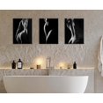 thumbnail image 2 of Black and White Abstract Figure Art - 3-Panel Framed Canvas Set, Artistic Silhouettes Wall Decor for Bathroom, Bedroom, Living Room Unframed, 2 of 6