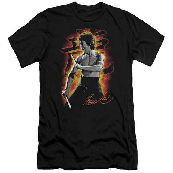 Bruce Lee Dragon Fire S/S Adult 30/1 T-Shirt Black