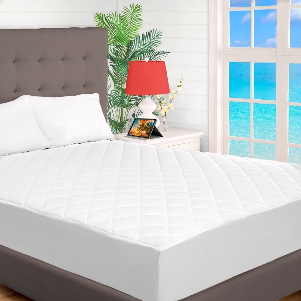 Bare Home Quilted Fitted Mattress Pad Cooling Mattress Topper