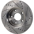 thumbnail image 3 of New Cross-drilled and Slotted Brake Disc Compatible With Mazda CX-3 Touring 4 Cyl 2.0L 3 GX 4 Cyl 2.0L CX-3 GT 4 Cyl 2.0L 2014-2021 By 44790 0833584 850422 60080053 981503R, 3 of 4