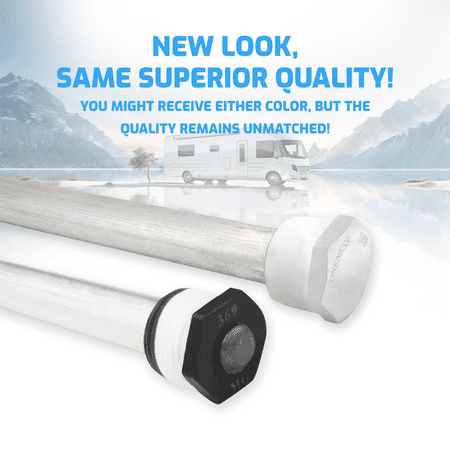 Suburban RV Anode Rod Water Heater Part 232767 - Magnesium - 9.25" L - 3/4" NPT Thread with PTFE Thread Seal Teflon Tape (3 Pack)