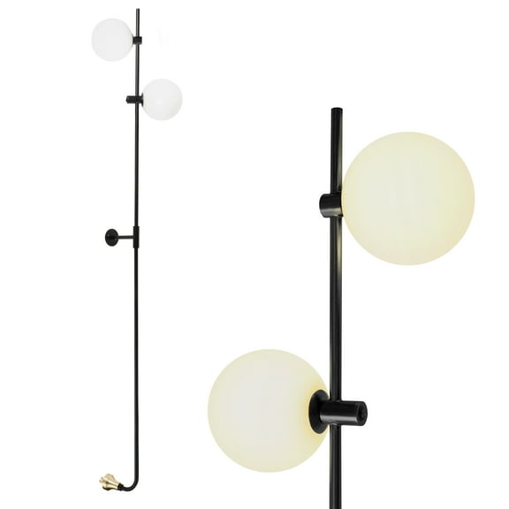 Brightech Equinox 62" Classic Black LED Wall Plug-In Sconce with 2 Adjustable Heads