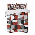 thumbnail image 2 of Red Grey, King Size Down Alternative Comforter, Lightweight Comforter Quilt Bedding Set with Pillow Shams Abstract Retro Middle Century Geometric Art All Seasons Bed Comforter Duvet Insert 96"x106", 2 of 7