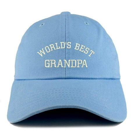 Trendy Apparel Shop World's Best Grandpa Embroidered Low Profile Soft Cotton Dad Hat Cap -