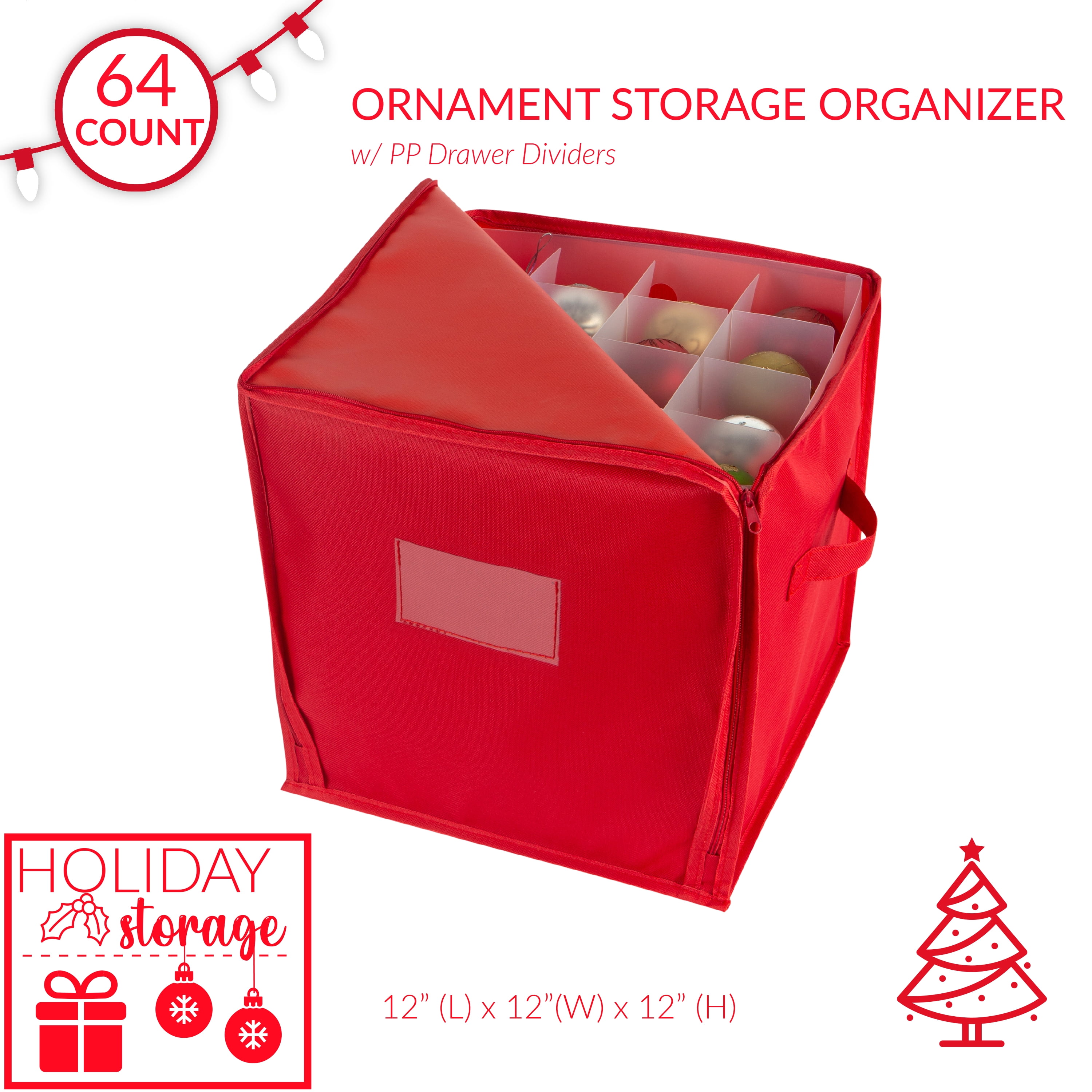 Whitmor Christmas Ornament Storage Box - Red, 1 ct - Baker's