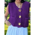 thumbnail image 3 of Women'S Sleeveless Cropped Knit Cardigan 2025 Casual Button Down Sweater Vest Tops with Pockets Beautiful  XL, 3 of 8