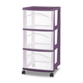 thumbnail image 1 of Sterilite 3 Drawer Cart - Purple, 1 of 2