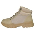 thumbnail image 2 of Soda Women Combat Ankle Boots Army Lace Up Booties Work Style ROLL-G Beige Nude 11, 2 of 4