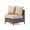 Dark Brown/Beige, variant on Adelina Wicker Outdoor Curved Loveseat Sectional with Cushions, Gray and Teal
