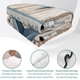 thumbnail image 4 of Twin Quilt Set 68''x86'', Texas Star Rustic Lightweight Summer Bedspread Coverlet Set with 2 Pillow Shams, Country Blue Berry Brown Wooden Plank Breathable All Season Quilt Bedding for Dorm/Bedroom, 4 of 9