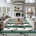 thumbnail image 4 of Rugby Sport Washable Living Room Rugs 6'x9', Vintage Dark Green White Striped Classic Abstract Low Pile Throw Large Area Rug Non-Slip Sturdy Edge Binding Carpet for Dining Room Kitchen Office, 4 of 9