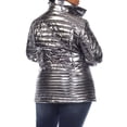 thumbnail image 3 of White Mark Women's Plus Size Metallic Puffer Coat, 3 of 5