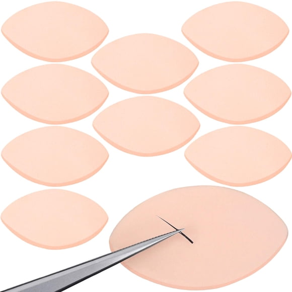 Esponja de práctica para extensiones de pestañas Isslly, 10 piezas, color piel