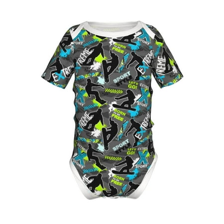 

Adobk sport sonw board Print Baby Climbing Clothes Jumpsuit Rompers Classic Rompers Child Short sleeve Bodysuits-3 Months