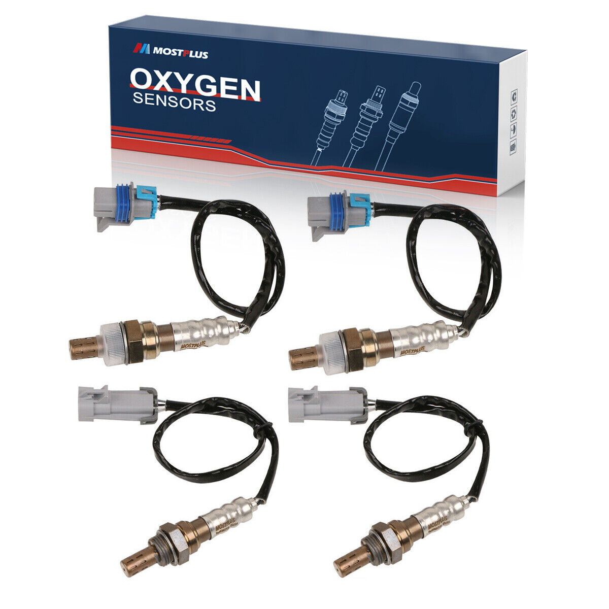 4x Upper+Lower Oxygen Sensor For 09-11 GMC Acadia/ 2009 2010 Saturn Outlook 3.6L