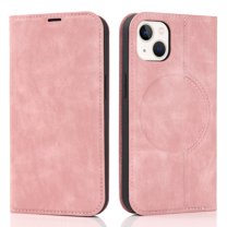 Dteck Wallet Phone Case for iPhone 14 Plus 6.7 Inch RFID Blocking Credit Card Holder Kickstand Folio Flip Cover with Magnetic Closure, Pink