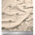 thumbnail image 1 of Soimoi White Poly Georgette Fabric Cotton Ball Leaves Print Sewing Fabric Yard 52 Inch Wide, 1 of 3