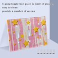thumbnail image 3 of Yayeee Toggle Light Switch Wall Plate 2-Gang 4.56"x4.48" Decorative Outlet Cover, Flat Yellow Stars, 3 of 7