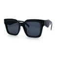 thumbnail image 6 of Womens Hipster Horn Rim Geometric Bevel Arm Fancy Plastic Sunglasses All Black, 6 of 8