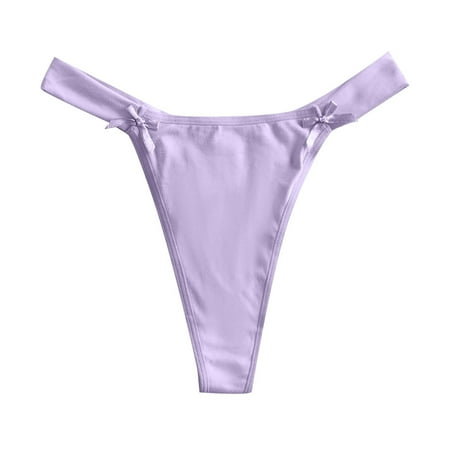 LARUYEKO Women s Sexy Micro Elastic Sexy Double Bow Knot Comfortable Pure Crotch Womens Low Waisted Underwear Women s Cotton Underwear High Waisted Ladies Full Coverage Panties High-Cut Stretch Cool