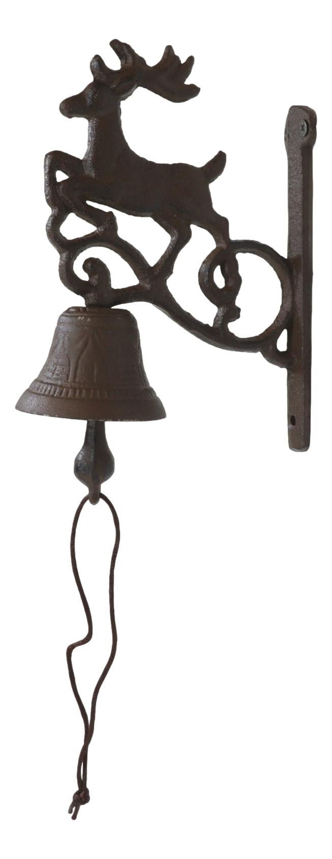 Cast Iron Rustic Vintage Western Stag Deer Bell Door Wall Dinner Yard Farm