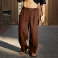 thumbnail image 6 of hotojiny Mens Cotton Linen Pants Breathable Solid Color Wide Leg Pants Summer Casual Beach Yoga Trousers with Pockets, 6 of 6
