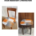 thumbnail image 6 of Burnt Orange Seat Covers for Dining Room Chairs Set of 4, Grey Geometric Stretchy Dining Chair Cushion Covers, Removable Washable Furniture Protector Oil Painting Orange Slipcovers for Office, 6 of 6