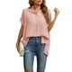 thumbnail image 3 of VISgogo, camisetas de manga corta para mujer, Color sólido/estampado, verano, cuello en V, blusas casuales sueltas, blusa, ropa de calle VISgogo moda, 3 of 9