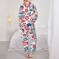 thumbnail image 5 of Disketp Pajamas Set Long Sleeve Sleepwear Womens Button Down Nightwear Pj Sets-Birds Flowers, 5 of 9