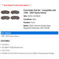 thumbnail image 2 of Front Brake Pad Set - Compatible with 1998 - 2003 Toyota Sienna 1999 2000 2001 2002, 2 of 2