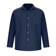 thumbnail image 3 of Oplxuo Men's Linen Dress Shirts Lightweight Loose Button Down Long Sleeve Casual Solid Business Work Shirts, 3 of 6