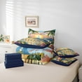 thumbnail image 4 of Erosebridal Cartoon Beach Bedding Sets Twin Size, Ocean Marine Comforter Sets with Sheets, Tropic Flower Reversible Bedding Twin Size, Breathable Bedroom Decor, 7 Pieces, 4 of 6