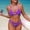 #629-Purple, variant on Warop Bikini Set for Women, Sexy Print Halter Tie, Two-Piece Triangle Swimsuit with Padded Bra without Underwire, for Beach and Pool