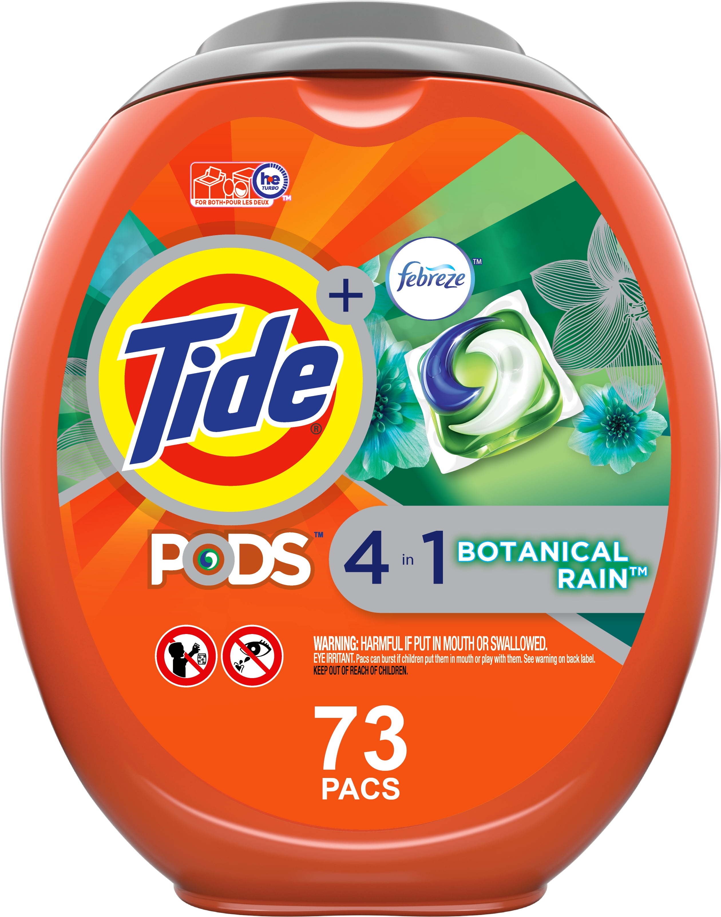 Tide Pods Plus Febreze Botanical Rain, 73 Ct Laundry Detergent Pacs