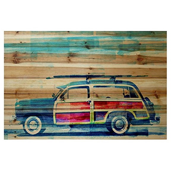 Surf Day by Parvez Taj Painting Print on Natural Pine Wood