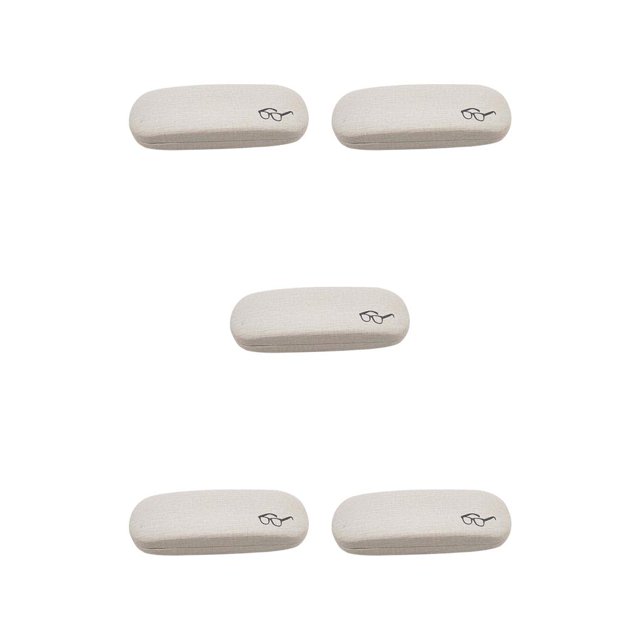 crativent Étui Rigide en Cuir pour Lunettes de Lecture pour Hommes, Femmes et Enfants, Blanc, 5 Pcs