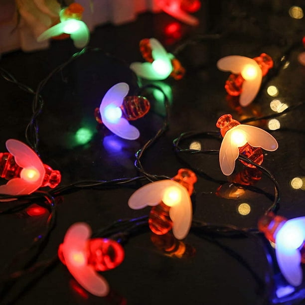 Worallymy String Light LED Decoración Abeja String Light Energía solar Lámpara ajustable para Garden Park Colorful 7m 50LED Worallymy JD735801171